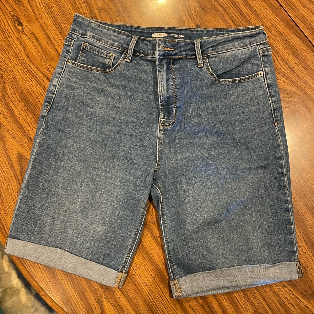 Bermuda High Rise Denim Shorts